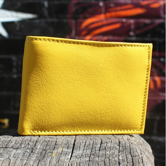 Large Tiny Wallet Yellow Leather